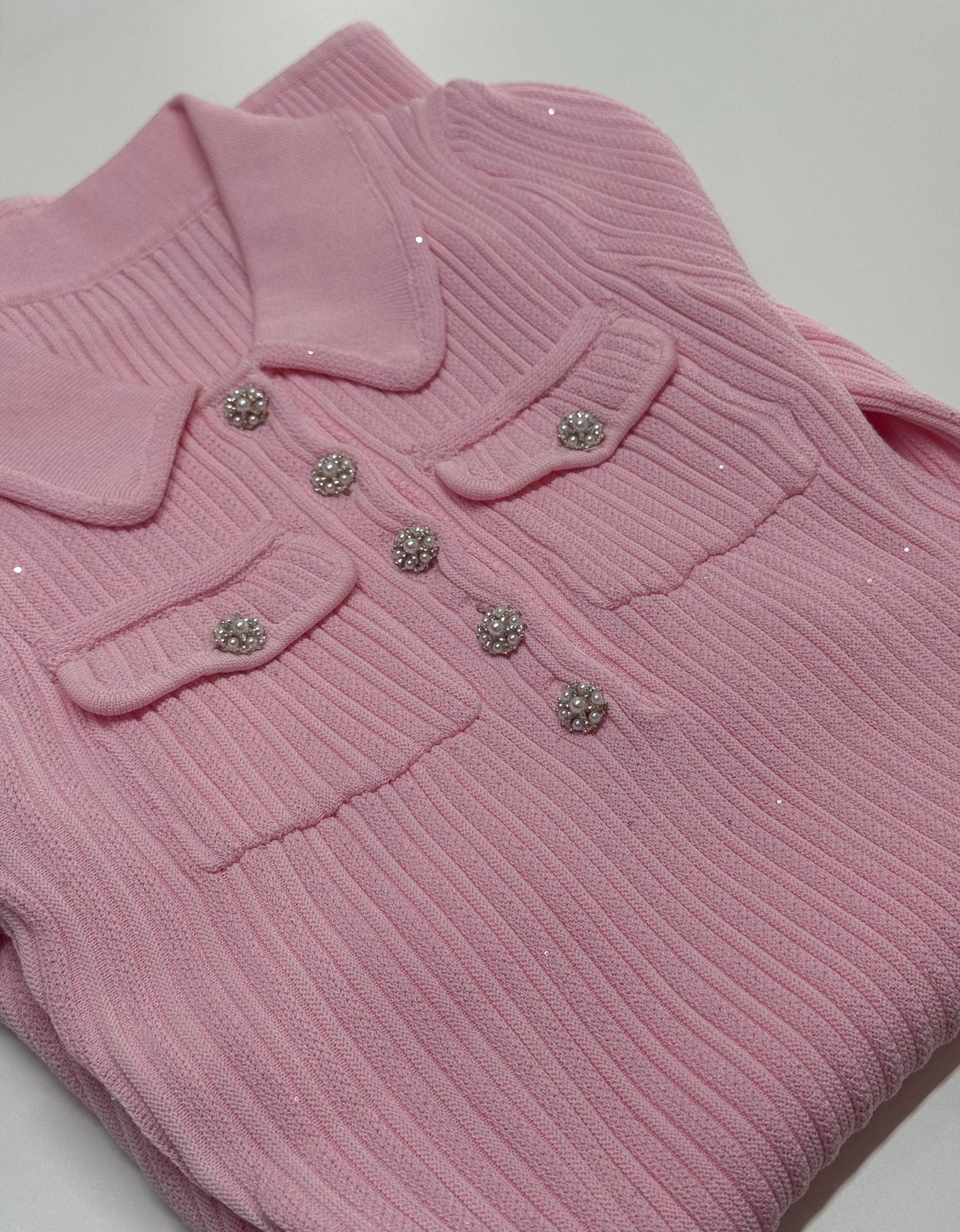 Knit Sparky Pink Mini Dress