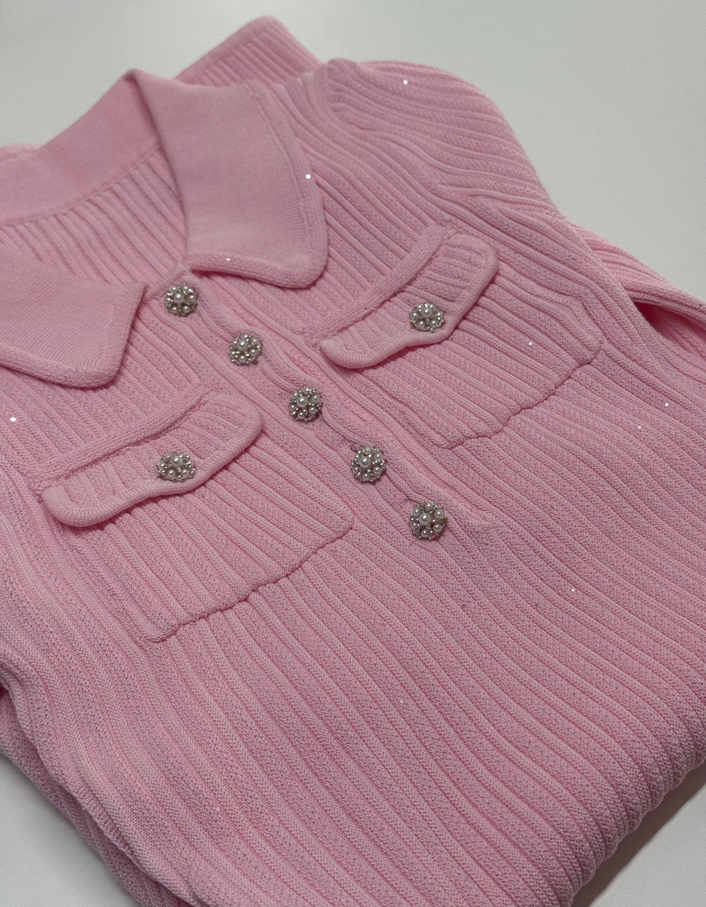 Knit Sparky Pink Mini Dress